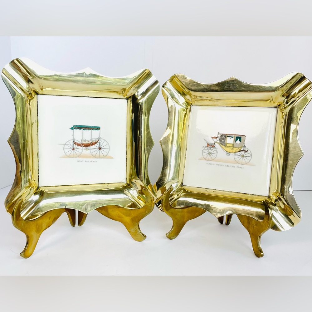 vintage painted tiles brass frames. SCROLL-Arched CALECHE COACH LIght Rockaway